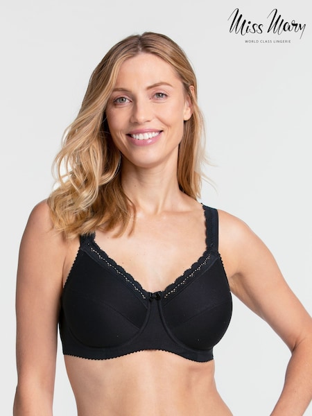 Miss Mary of Sweden Black Cotton Comfort Underwired Bra (H44167) | €60