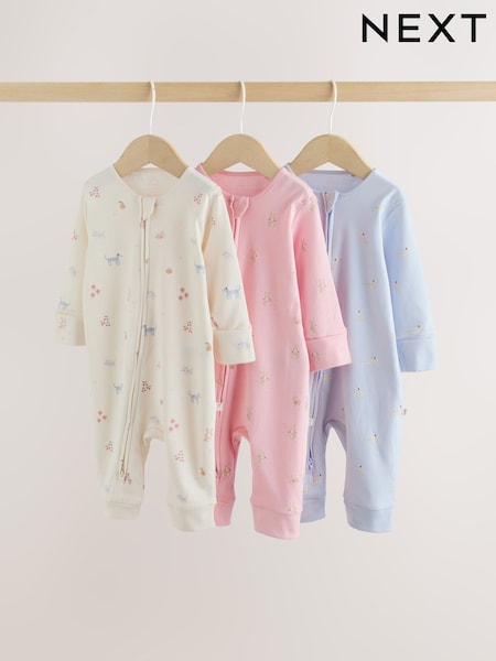 رسمة شخصيات متعددة بألوان الباستل - Two Way Zip Baby Sleepsuit (0mths-3yrs) (H44219) | ‏97 د.إ.‏ - ‏ 107‏ د.إ.