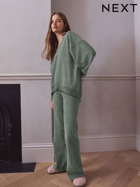 Sage Green Fleece Tunic & Joggers Set (H44235) | €54