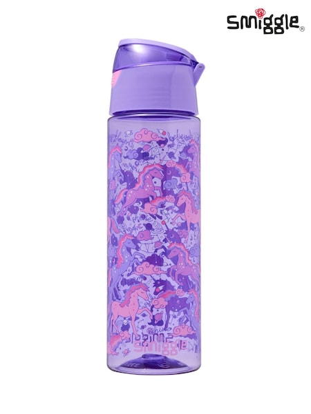 Smiggle Purple Eclipse Plastic Flip Lid Drink Bottle 750ml (H44276) | €17