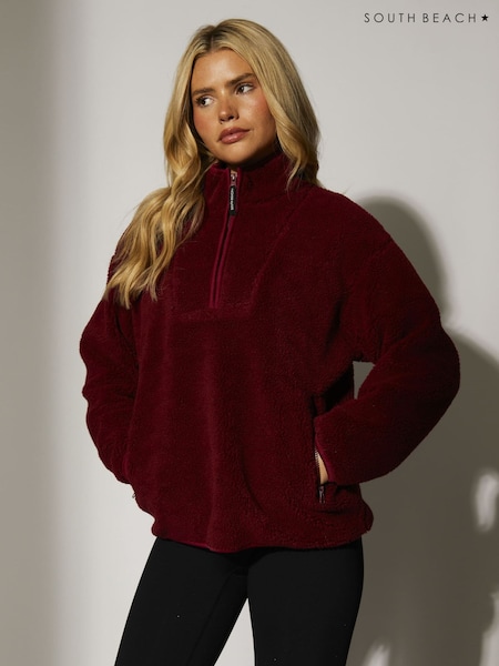 South Beach Red Borg Quarter Zip Jacket (H44342) | €60