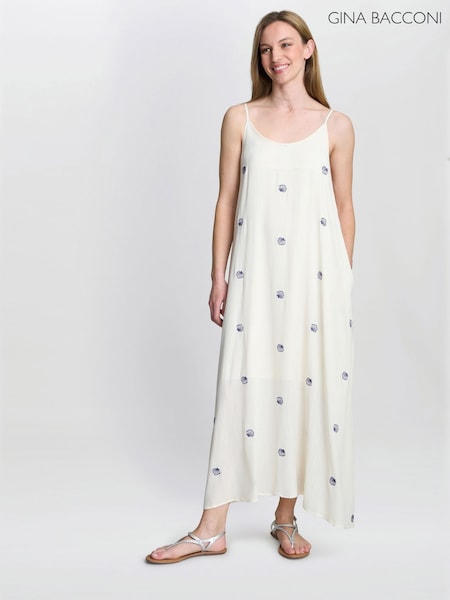 Buffy Embroidered Shell Print Dress (H44570) | 391 QAR