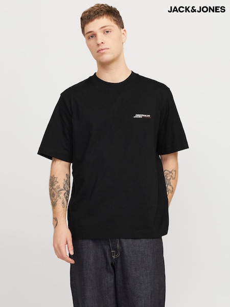 JACK & JONES Black Short Sleeve Crew Neck 100% Cotton T-Shirt (H44610) | €25