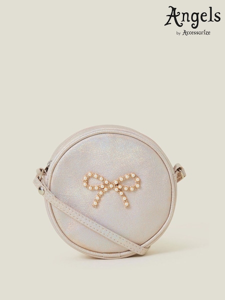 Angels By Accessorize Pink Girls Round Pearl Bow Bag (H44668) | €20