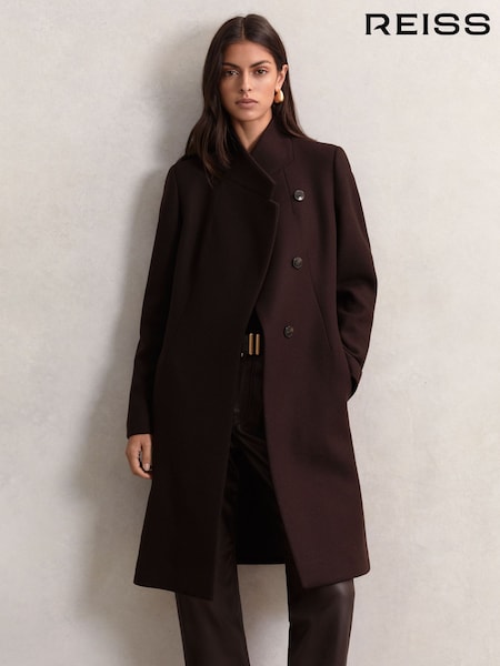 Reiss Chocolate Brown Max Coat (H44731) | AED2,448