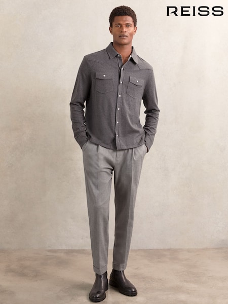 Reiss Charcoal Grey Ledger Shirt (H44735) | €225