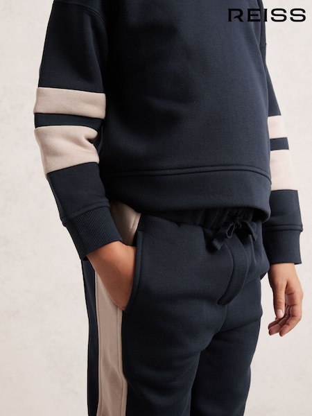 Reiss Navy Cara Cotton-Blend Joggers and Hoodie Set (H44755) | €108