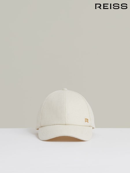 Reiss Cream Fiona Wool Blend Flannel Baseball Cap (H44761) | €88