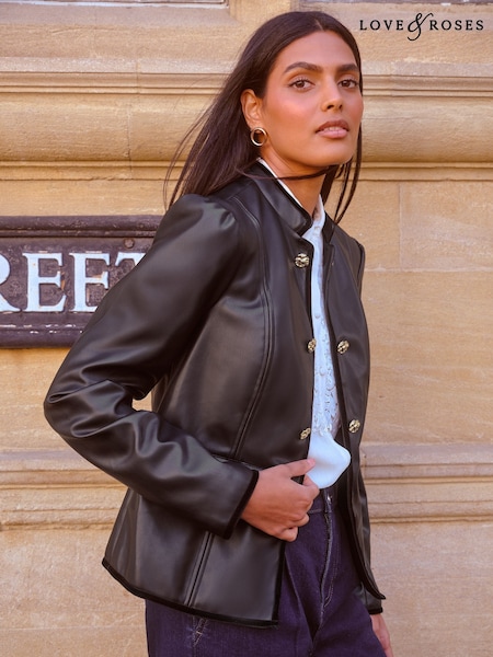 Love & Roses Faux Leather Drummer Jacket (H44775) | 108 €