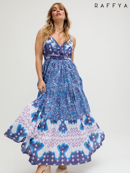 Raffya Blue Mia Wrap Floral Printed Maxi Dress (H44865) | 6,008 UAH