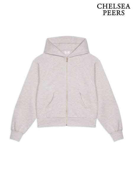 لون طبيعي - Chelsea Peers LuxeComfort Scuba Zip Hoodie (H44888) | ‏338 د.إ.‏