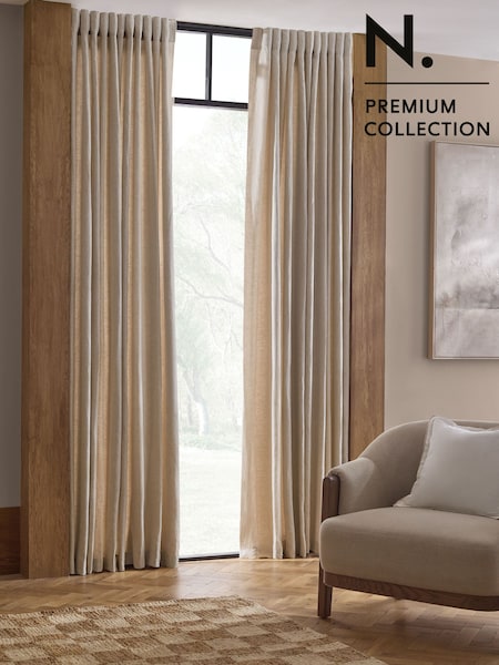 Natural N. Premium Collection 100% Linen Hidden Tab Top Lined Curtains (H44894) | €219 - €328