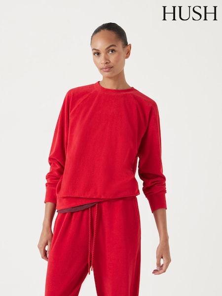 Hush Red Towelling Raglan Sweatshirt (H44927) | €92