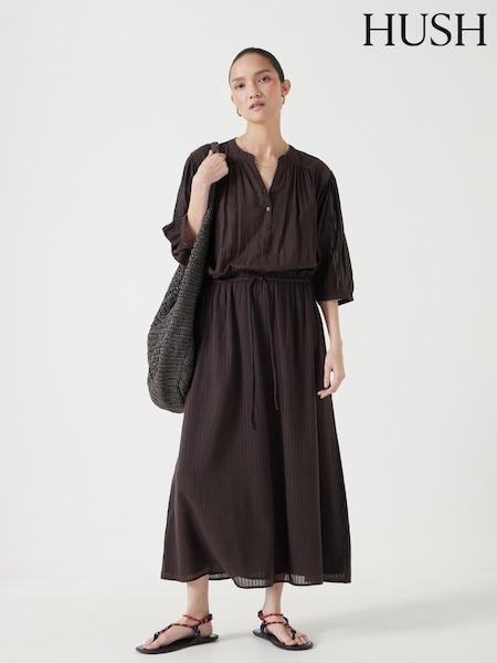 Hush Brown Lhea Midi Dress (H44941) | €154