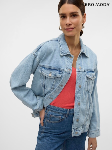 VERO MODA Blue Oversize Long Sleeve Denim Jacket (H44967) | ₪241