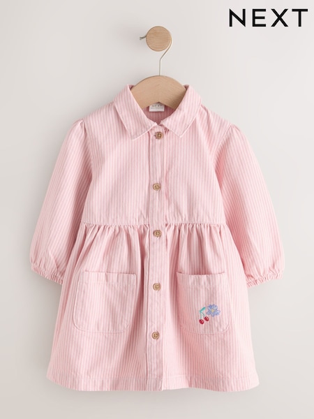 Pink Stripe Long Sleeve Cotton Dress (3mths-8yrs) (H45047) | R$ 155 - R$ 215