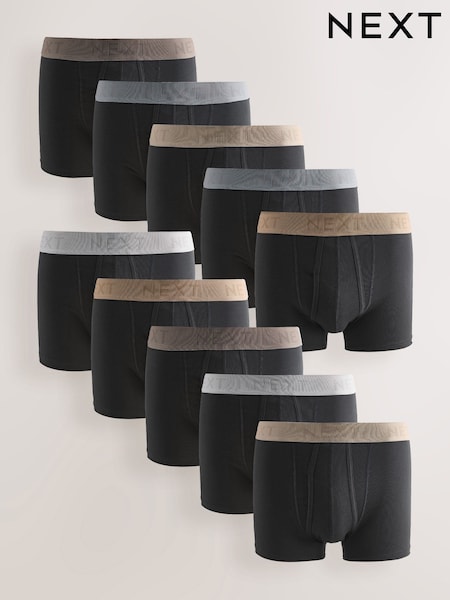 Black Neutral Waistbands A-Front Boxers 10 Pack (H45148) | 228 QAR
