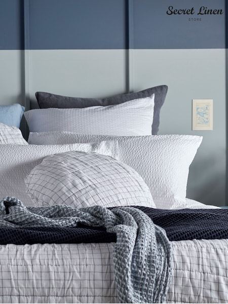 Secret Linen Store Seersucker 100% Cotton Pillowcase (H45162) | R$ 120