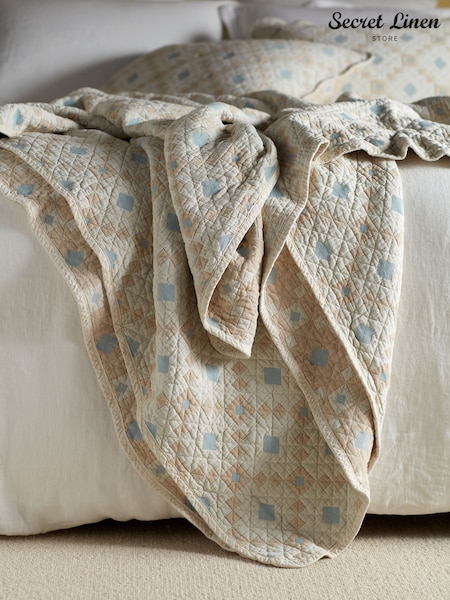 Secret Linen Store Multi Pippa Patchwork 100% Cotton Quilted Throw (H45166) | LEI 1,184