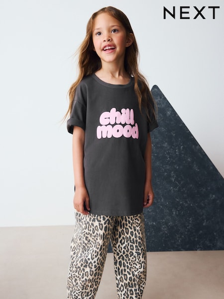 Grey Oversized Graphic Print T-Shirt (3-16yrs) (H45222) | €12 - €19