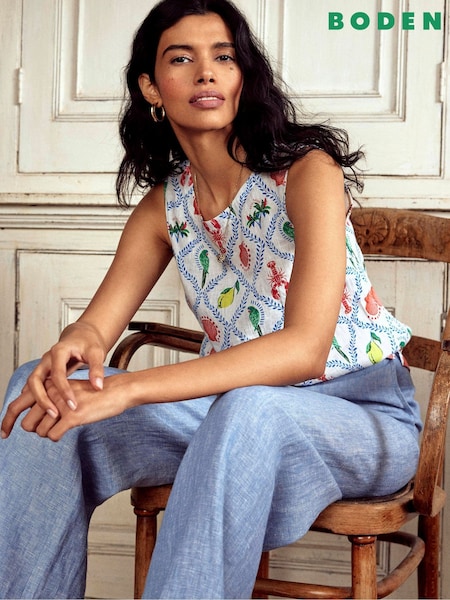 Boden 100% Linen Shell Top (H45277) | 492 LEI