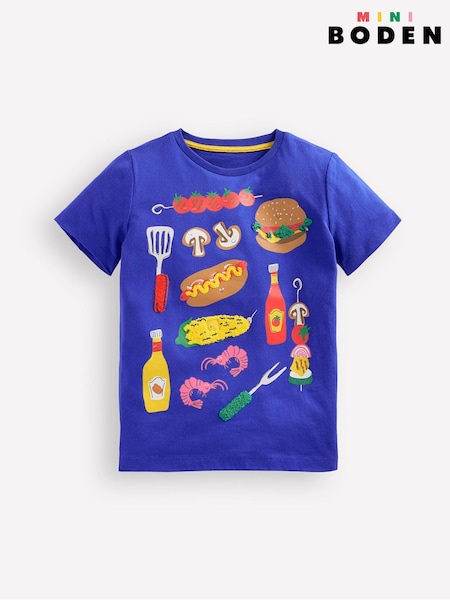 Albastru - Tricou Boden cu aplicație 100% bumbac (H45282) | 142 LEI - 156 LEI