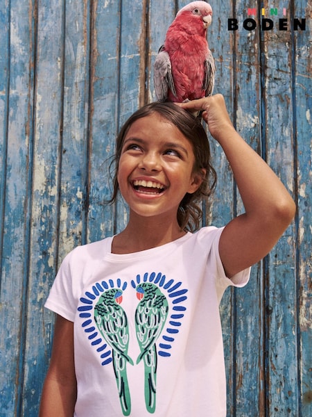 Boden White Bay Boucle 100% Cotton T-Shirt (H45292) | €29 - €32