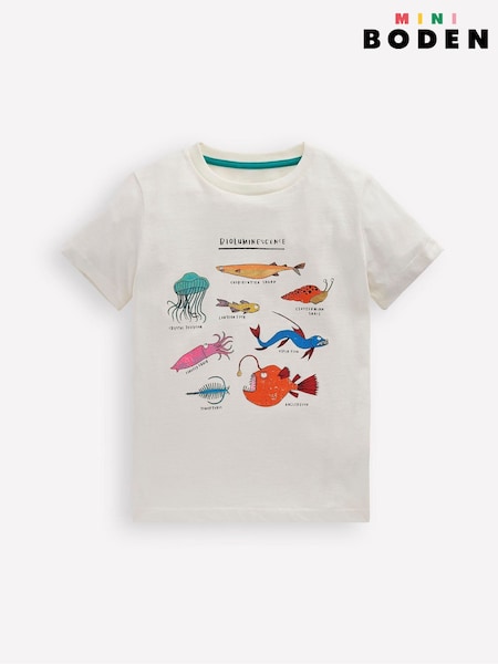 Boden White 100% Cotton Glow In The Dark T-Shirt (H45294) | €25 - €28