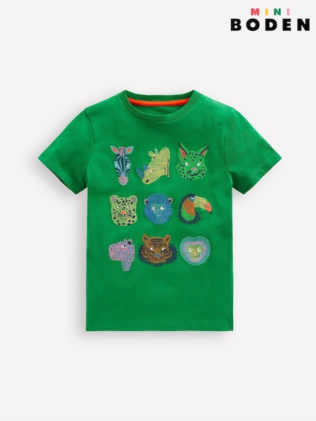 Grønn - Boden 100% bomull Superstitch T-skjorte (H45303) | kr271 - kr300