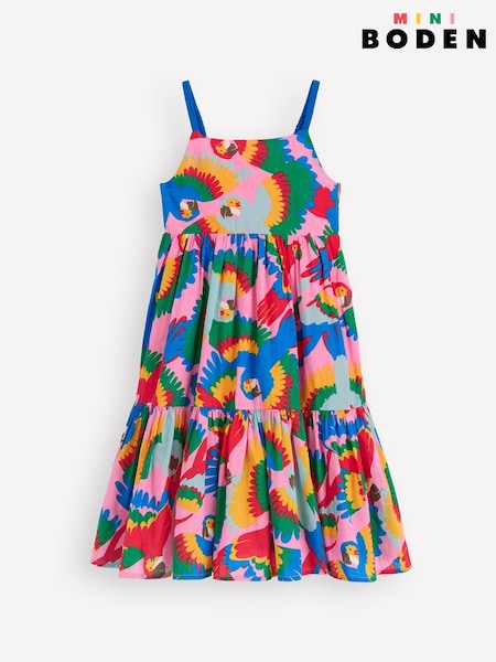 Boden Green Aurelia Tiered Twirly 100% Cotton Dress (H45305) | €57 - €64