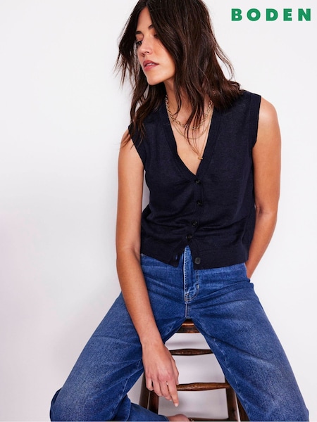 Boden V-Neck 100% Linen Waistcoats (H45330) | €120