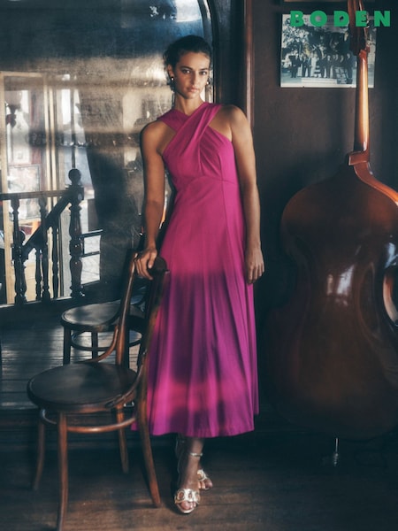 Boden Pink Cross Front Ponte Dress (H45334) | AZN 301