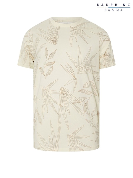 BadRhino Big & Tall Natural Leaf Print 100% Cotton T-Shirt (H45486) | R$ 235