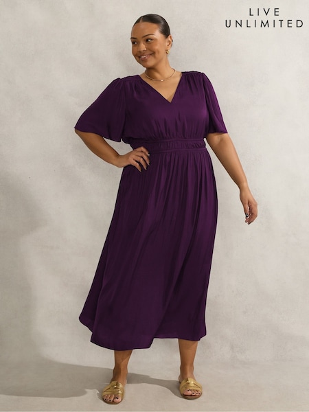 Live Unlimited Brown Curve Short Sleeve Dress (H45688) | €113