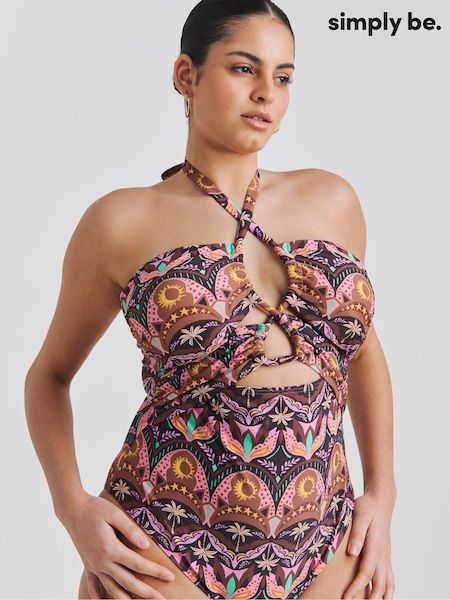 Simply Be Cut Out Detail Swimsuit (H45791) | ‏171‏₪