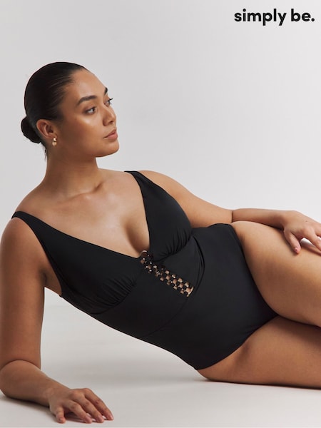 Simply Be Ring Detail Plunge Swimsuit (H45802) | 48 €