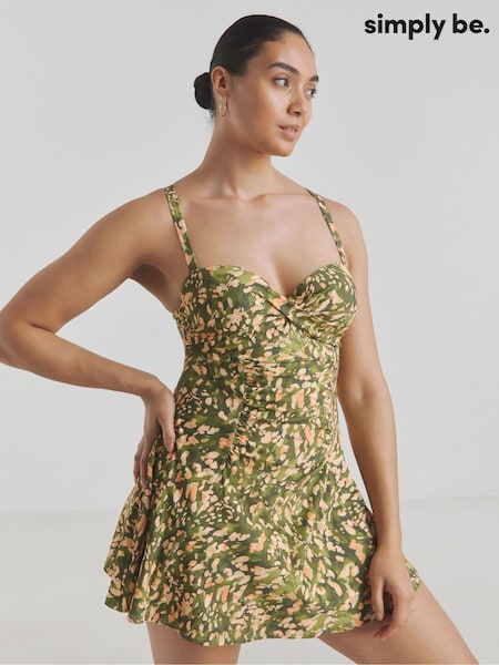 Verde - Simply Be Magisculpt Rochie de baie cu armătură (H45804) | 372 LEI