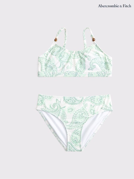 Abercrombie & Fitch Green Beaded Detail Cinched Bikini Set (H45866) | €52