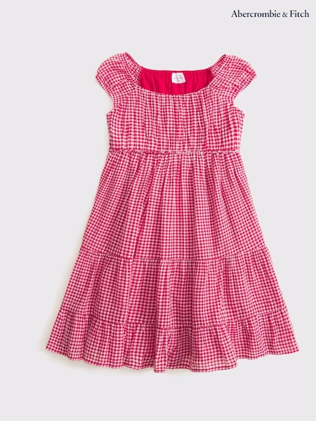 Abercrombie & Fitch Red Gingham Tiered Mini Dress (H45878) | 298 LEI