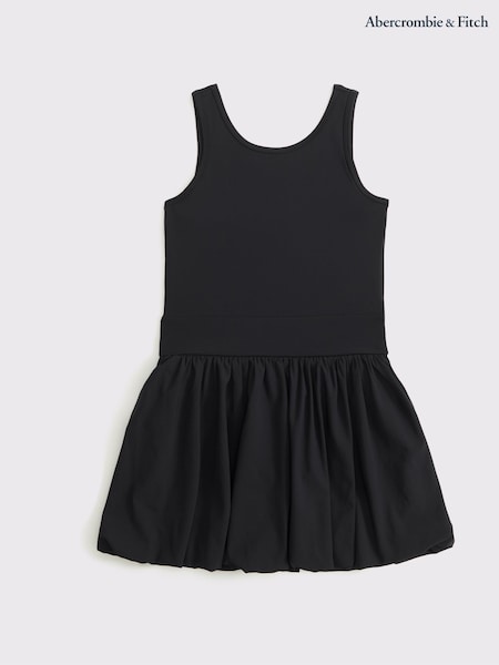 Abercrombie & Fitch High Neck Bubble Hem Black Mini Dress (H45886) | 298 LEI