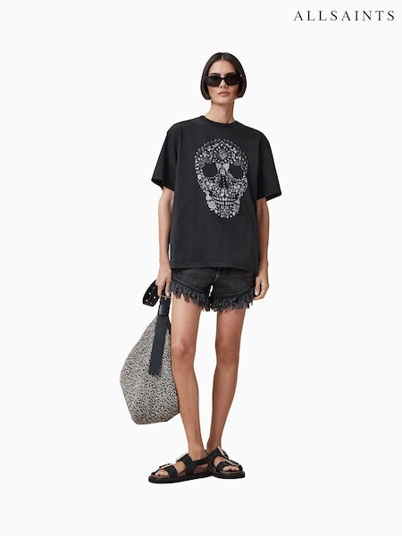 AllSaints Black Skull 100% Organic Cotton T-Shirt (H45948) | 3,304 UAH