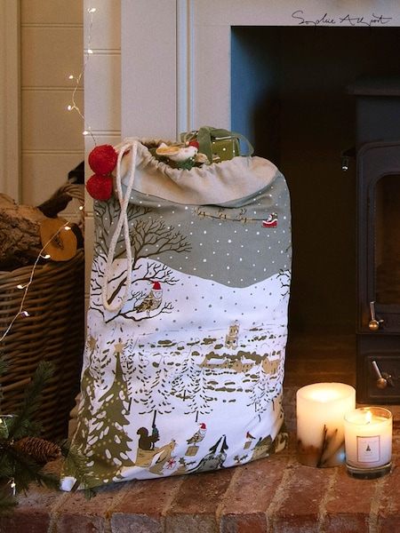 Sophie Allport Off White Festive Forest Christmas Sack (H46057) | AED151
