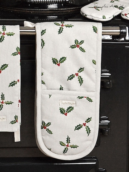 Sophie Allport Natural Holly & Berry Double Oven Glove (H46070) | R$ 275