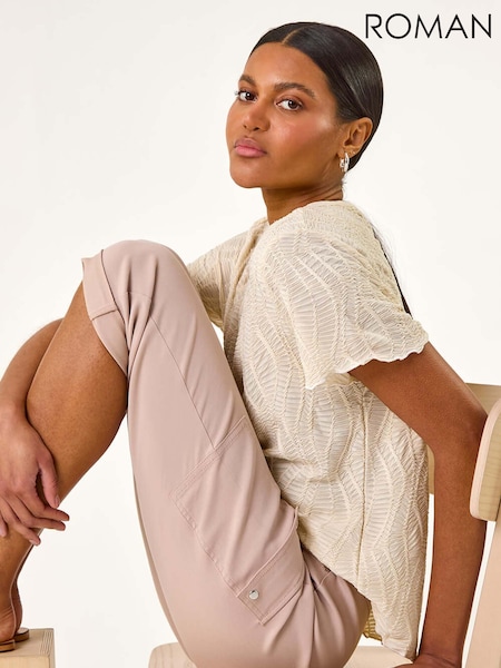Roman Natural Turn Up Stretch Cargo Trousers (H46092) | €40