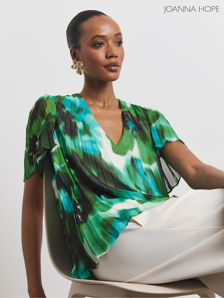 Joanna Hope Green Pleated Blouse (H46113) | €72