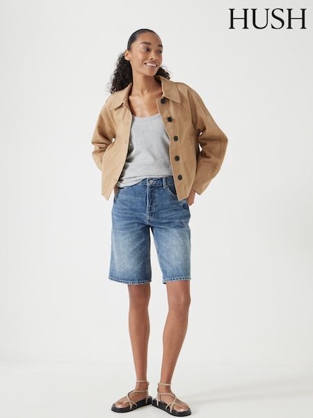 Hush Blue Boyfriend Long Denim 100% Cotton Shorts (H46161) | R$ 690