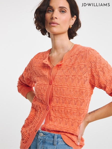 JD Williams Orange Crochet Long Sleeve Cardigan (H46176) | €45
