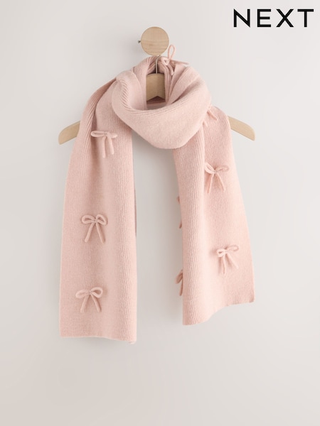 Pink 3D Bow - Knitted Heavyweight Scarf (H46214) | R$ 225