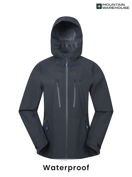Mountain Warehouse Black Womens Rainstorm 2.5 Layer Waterproof Jacket (H46277) | €153