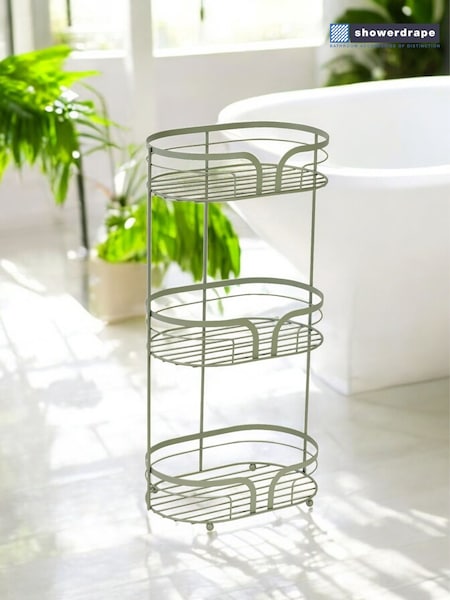 Showerdrape Sage Green Dante Freestanding Floor Caddy (H46348) | €28